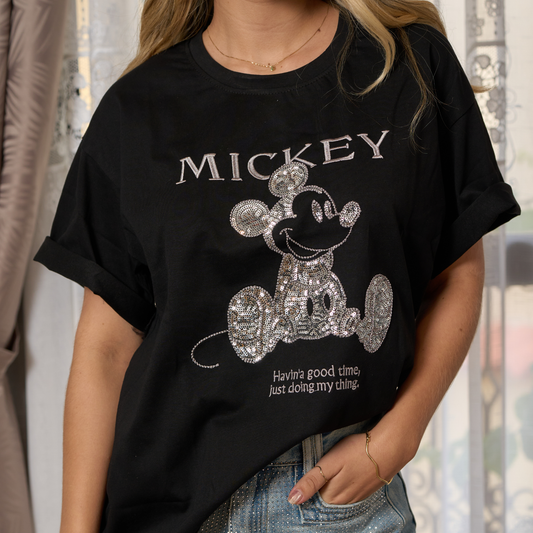 CAMISETA MICKEY. TONO NEGRO