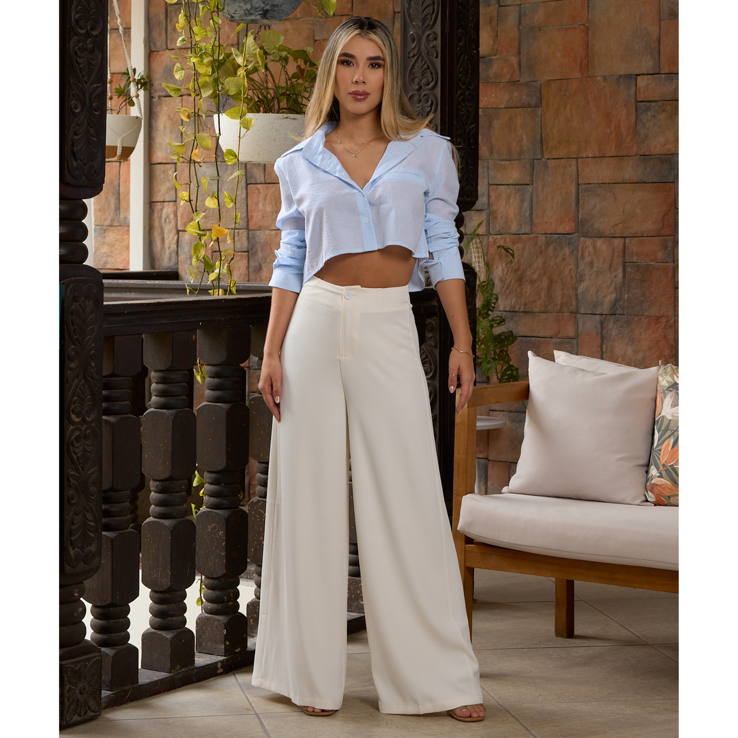 PANTALÓN ÁNGELES. TONO MARFIL.