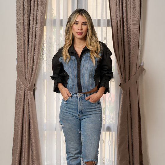 CAMISA SAN DIEGO. TONO NEGRO