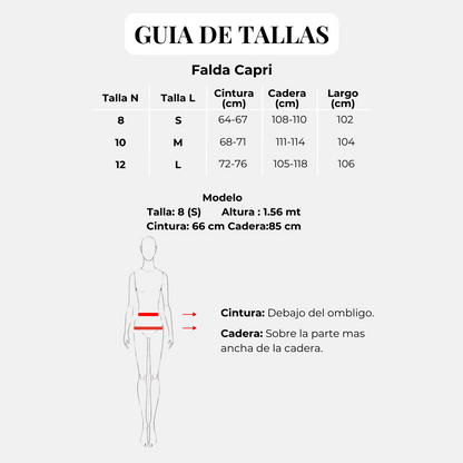 FALDA CAPRI. AZUL CON BRILLO