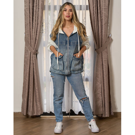 CHAQUETA BOSTON. TONO AZUL.