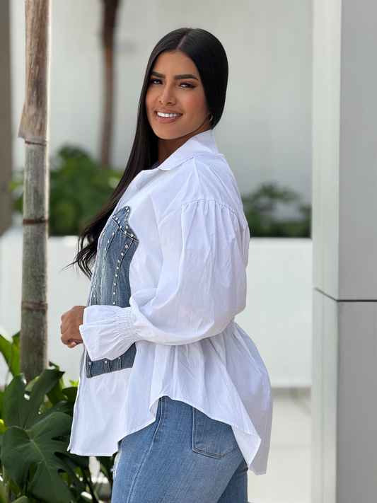 CAMISA NEW YORK. TONO BLANCO.