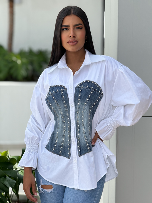 CAMISA NEW YORK. TONO BLANCO.