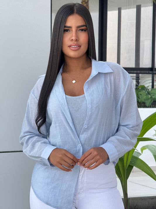 CAMISA HOUSTON. TONO AZUL